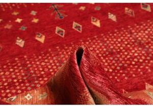 Tappeto Gabbeh Nova Geometrico Rosso Mattone Ocra 240x298 Cm
