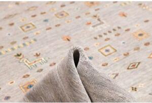 Tappeto Gabbeh Nova Figurativo Grigio Lavanda Beige 273x355 Cm