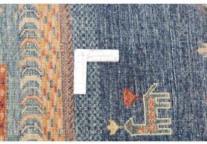 Tappeto Gabbeh Nova Geometrico Blu Rosso 245x285 Cm