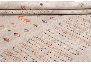 Tappeto Gabbeh Nova Geometrico Grigio Chiaro Beige 271x361 Cm