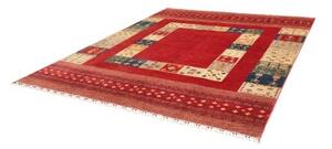 Tappeto Gabbeh Nova Geometrico Rosso Multicolore 244x296 Cm