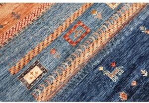 Tappeto Gabbeh Nova Geometrico Blu Rosso 245x285 Cm