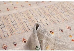 Tappeto Gabbeh Nova Geometrico Grigio Chiaro Beige 271x361 Cm