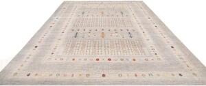 Tappeto Gabbeh Nova Geometrico Grigio Chiaro Beige 271x361 Cm
