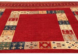 Tappeto Gabbeh Nova Geometrico Rosso Multicolore 244x296 Cm