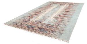 Tappeto Gabbeh Nova Geometrico Celeste Mattone 246x356 Cm
