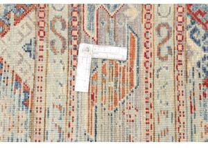 Tappeto Gabbeh Nova Geometrico Celeste Mattone 246x356 Cm