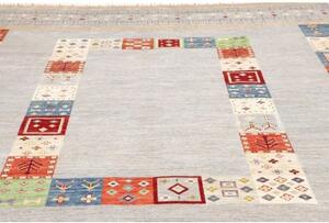 Tappeto Gabbeh Nova Geometrico Azzurro Multicolore 281x350 Cm