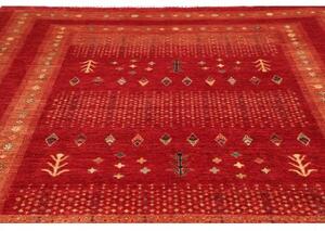 Tappeto Gabbeh Nova Geometrico Rosso Mattone Ocra 240x298 Cm