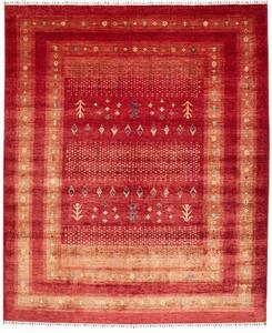 Tappeto Gabbeh Nova Geometrico Rosso Mattone Ocra 240x298 Cm