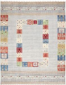 Tappeto Gabbeh Nova Geometrico Azzurro Multicolore 281x350 Cm