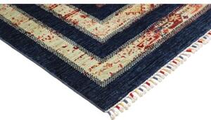 Tappeto Gabbeh Nova Geometrico Blu Scuro Avorio 169x240 Cm