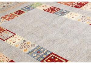 Tappeto Gabbeh Nova Geometrico Celeste Beige 207x297 Cm