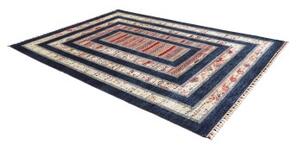 Tappeto Gabbeh Nova Geometrico Blu Avorio 205x297 Cm