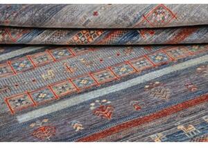 Tappeto Gabbeh Nova Geometrico Blu Rosso 168x244 Cm