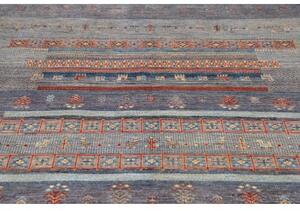 Tappeto Gabbeh Nova Geometrico Blu Rosso 168x244 Cm