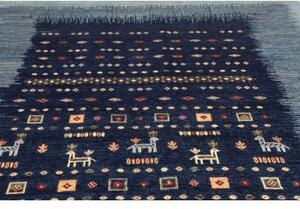 Tappeto Gabbeh Nova Figurativo Blu Notte Azzurro 210x292 Cm