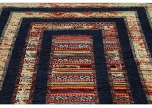 Tappeto Gabbeh Nova Geometrico Blu Scuro Avorio 169x240 Cm