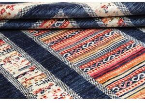 Tappeto Gabbeh Nova Geometrico Blu Avorio 205x297 Cm