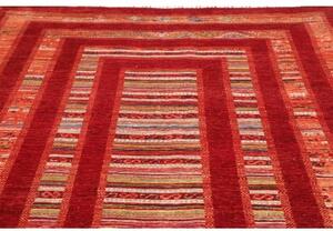 Tappeto Gabbeh Nova Geometrico Rosso Mattone Arancione Ruggine 207x298 Cm