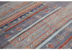 Tappeto Gabbeh Nova Geometrico Blu Rosso 168x244 Cm
