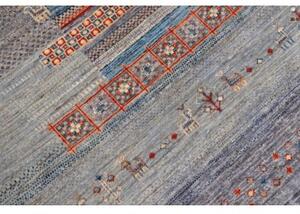 Tappeto Gabbeh Nova Geometrico Blu Rosso 168x244 Cm