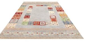 Tappeto Gabbeh Nova Geometrico Celeste Beige 207x297 Cm
