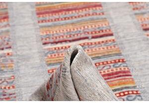 Tappeto Gabbeh Nova Geometrico Grigio Chiaro Rosso 206x296 Cm