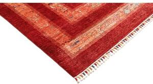 Tappeto Gabbeh Nova Geometrico Rosso Mattone Arancione Ruggine 207x298 Cm