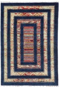 Tappeto Gabbeh Nova Geometrico Blu Scuro Avorio 169x240 Cm