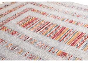 Tappeto Gabbeh Nova Geometrico Grigio Chiaro Rosso 206x296 Cm