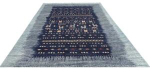 Tappeto Gabbeh Nova Figurativo Blu Notte Azzurro 210x292 Cm