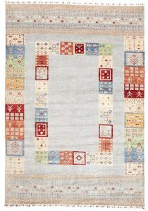 Tappeto Gabbeh Nova Geometrico Celeste Beige 207x297 Cm