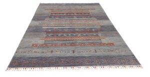 Tappeto Gabbeh Nova Geometrico Blu Rosso 168x244 Cm