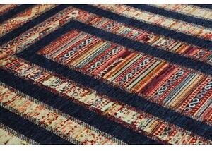 Tappeto Gabbeh Nova Geometrico Blu Scuro Avorio 169x240 Cm