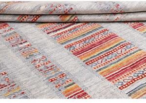 Tappeto Gabbeh Nova Geometrico Grigio Chiaro Rosso 206x296 Cm