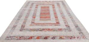 Tappeto Gabbeh Nova Geometrico Grigio Chiaro Rosso 206x296 Cm