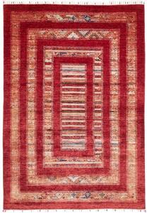 Tappeto Gabbeh Nova Geometrico Rosso Ruggine Beige 169x242 Cm