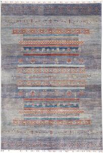 Tappeto Gabbeh Nova Geometrico Blu Rosso 168x244 Cm