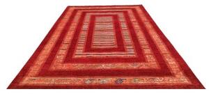 Tappeto Gabbeh Nova Geometrico Rosso Mattone Arancione Ruggine 207x298 Cm