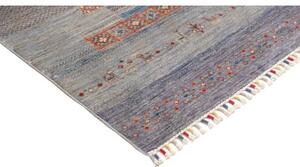Tappeto Gabbeh Nova Geometrico Blu Rosso 168x244 Cm