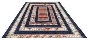 Tappeto Gabbeh Nova Geometrico Blu Avorio 205x297 Cm