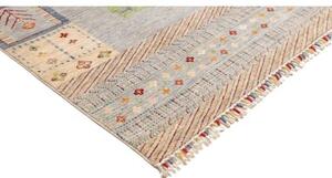 Tappeto Gabbeh Nova Geometrico Celeste Beige 207x297 Cm