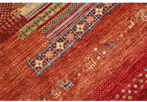 Tappeto Gabbeh Nova Geometrico Rosso Mattone Beige 125x183 Cm