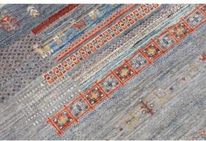Tappeto Gabbeh Nova Geometrico Blu Rosso 124x173 Cm