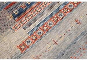 Tappeto Gabbeh Nova Geometrico Blu Avorio 120x186 Cm