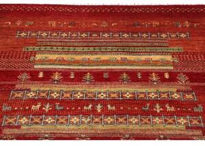 Tappeto Gabbeh Nova Geometrico Rosso Beige 124x186 Cm