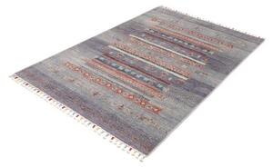 Tappeto Gabbeh Nova Geometrico Blu Rosso Mattone 123x181 Cm