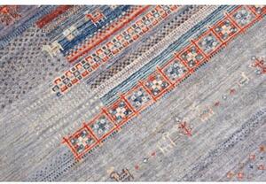 Tappeto Gabbeh Nova Geometrico Blu Rosso Mattone 123x181 Cm