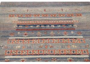 Tappeto Gabbeh Nova Geometrico Blu Avorio 120x186 Cm